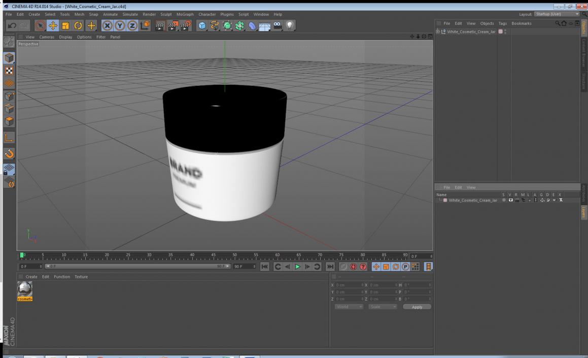 White Cosmetic Cream Jar 3D model