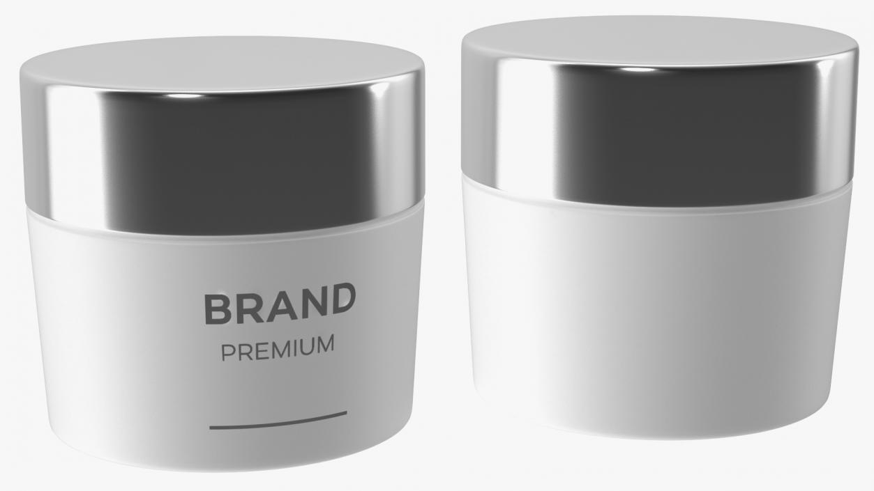 White Cosmetic Cream Jar 3D model