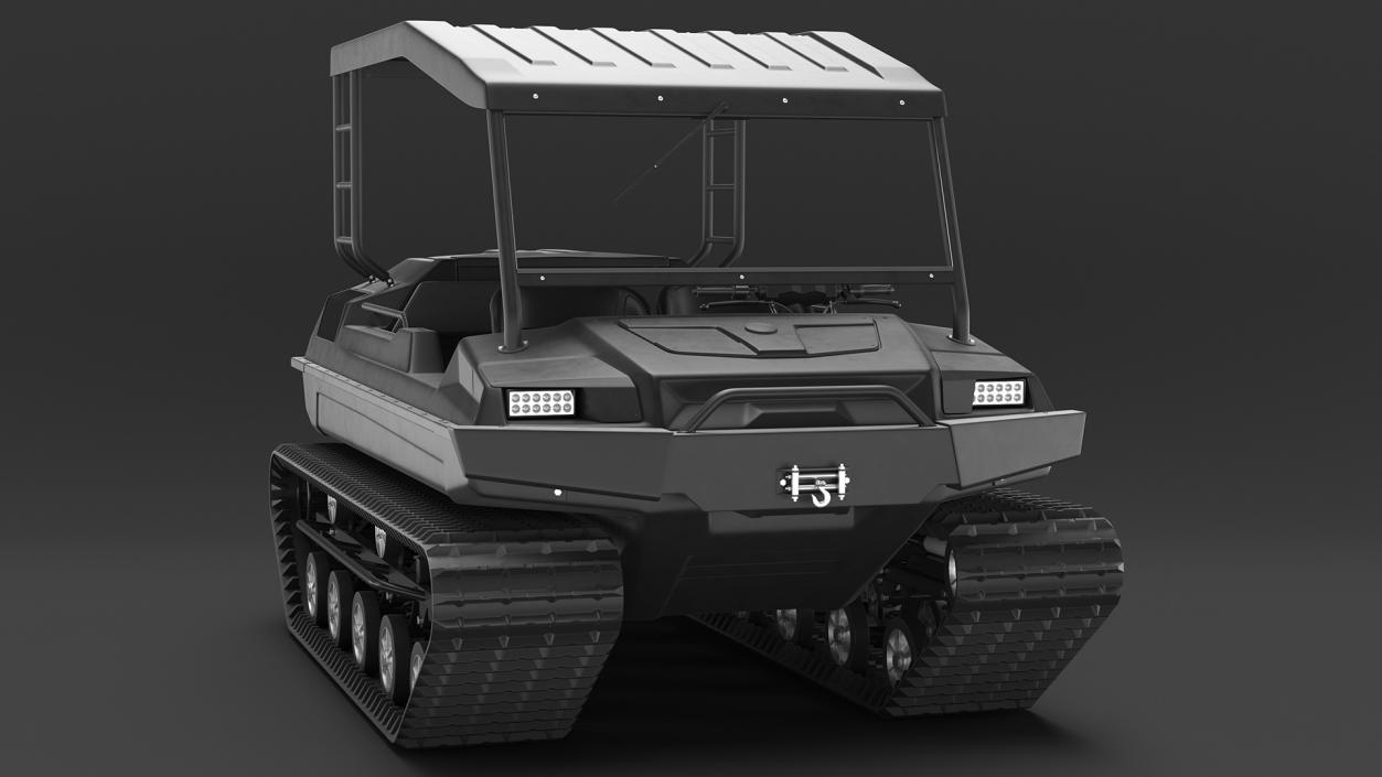 Black Multi Purpose Vehicle Rigged 3D model