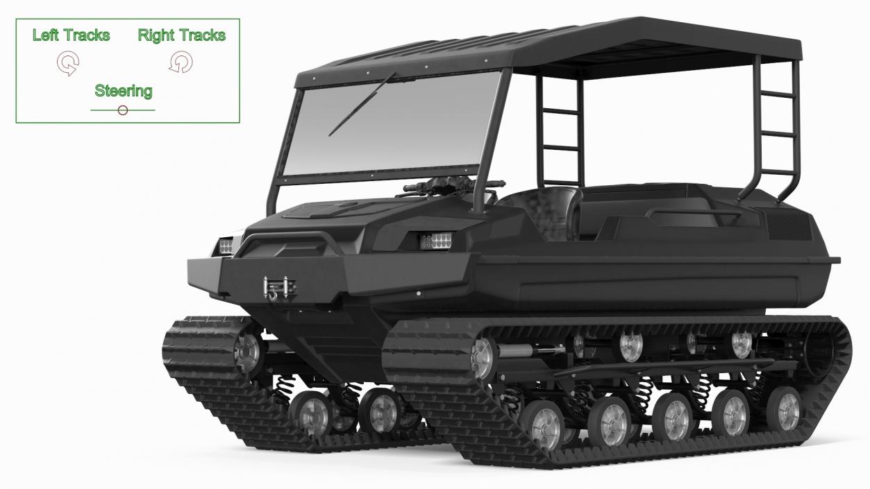 Black Multi Purpose Vehicle Rigged 3D model