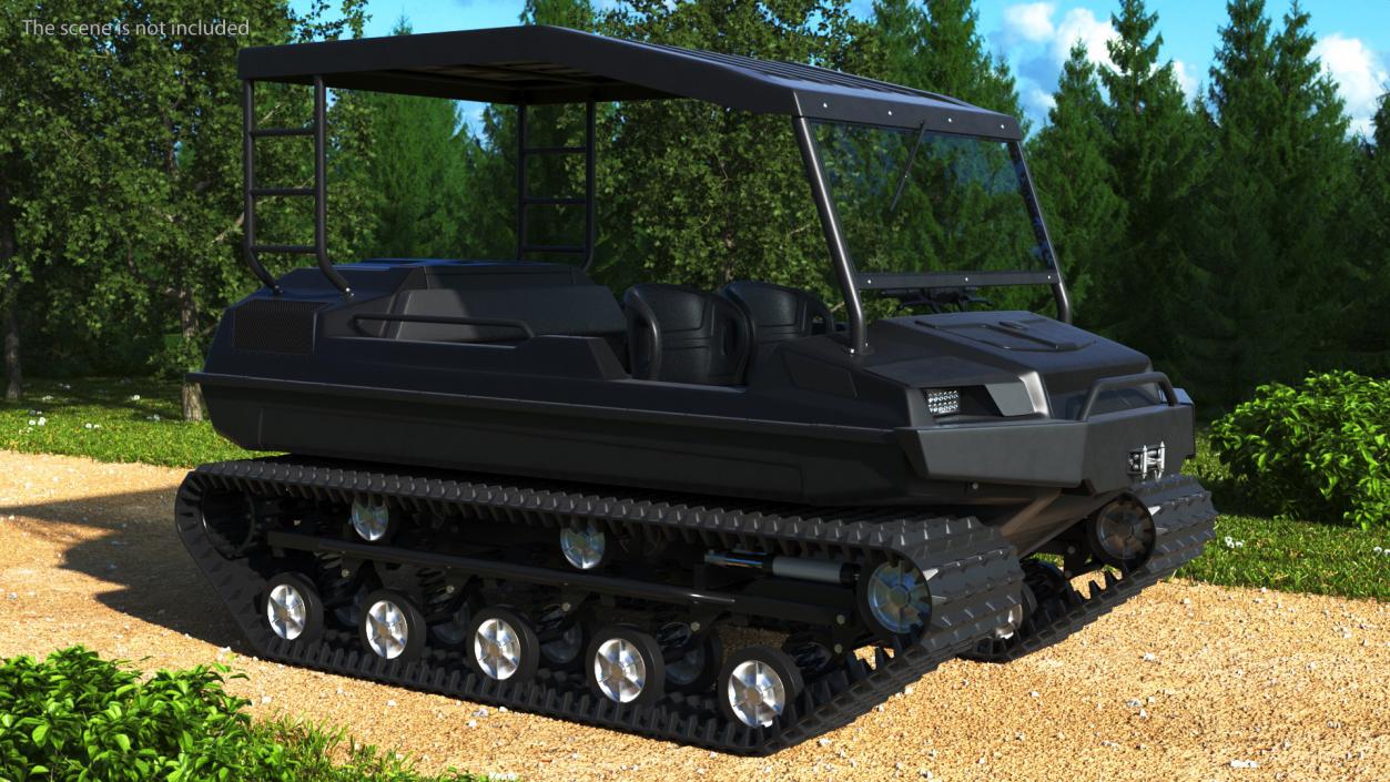 Black Multi Purpose Vehicle Rigged 3D model