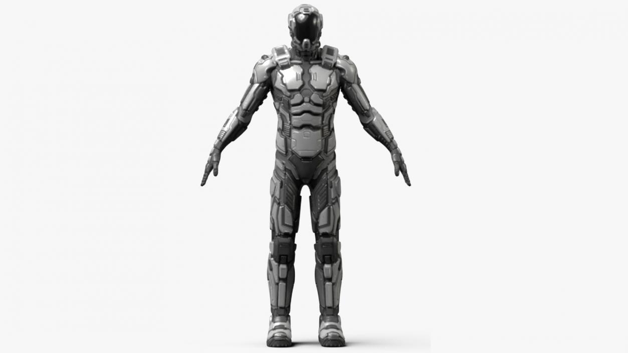 Futuristic Armored Robot Rigged for Maya 2 3D