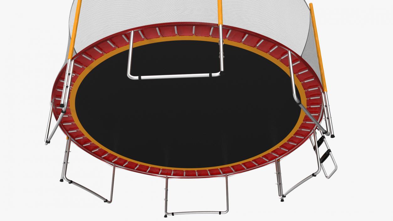 3D Round Trampoline with Safety Enclosure model