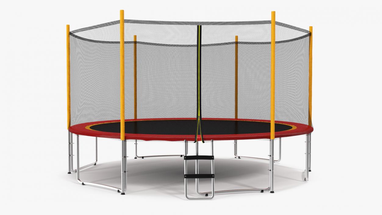 3D Round Trampoline with Safety Enclosure model