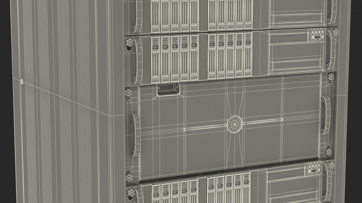 Server Rack Cabinet Filled with Server Units 3D model