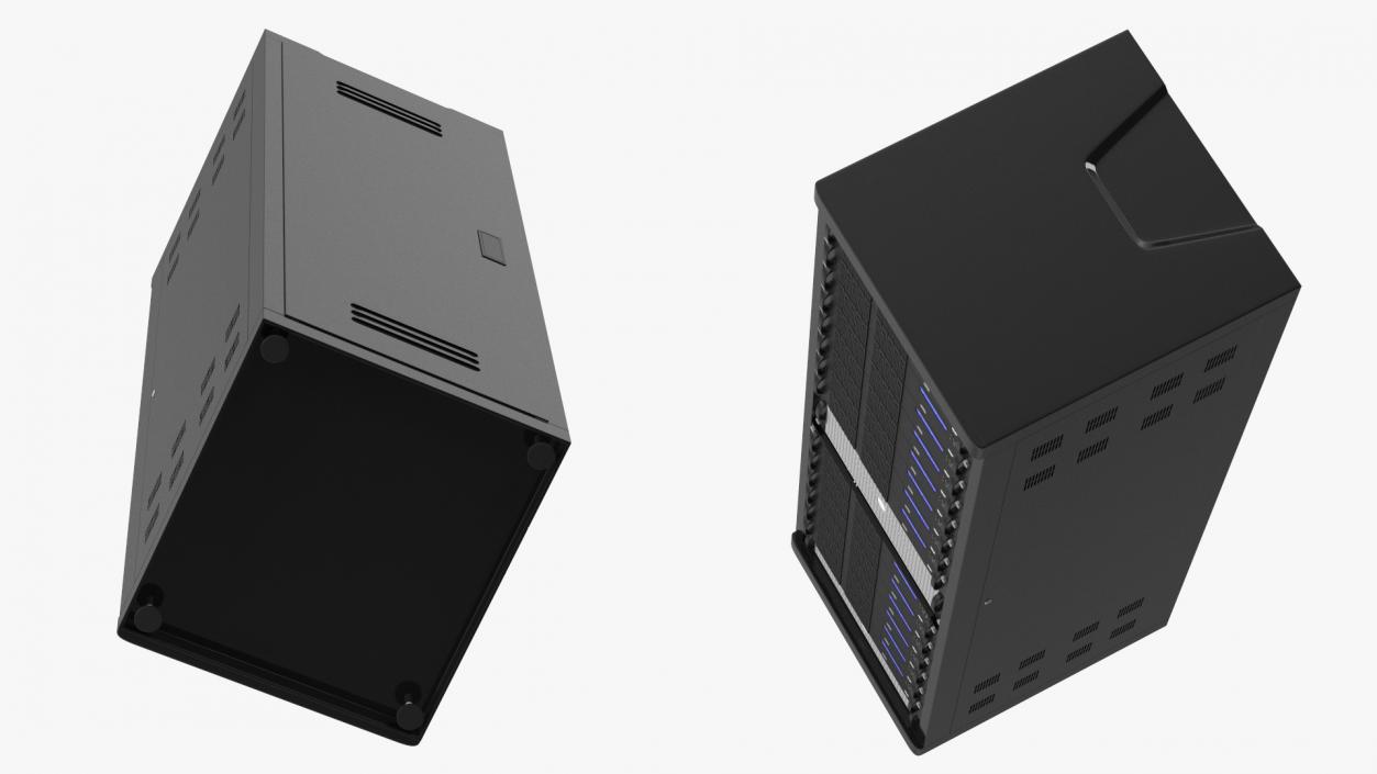 Server Rack Cabinet Filled with Server Units 3D model