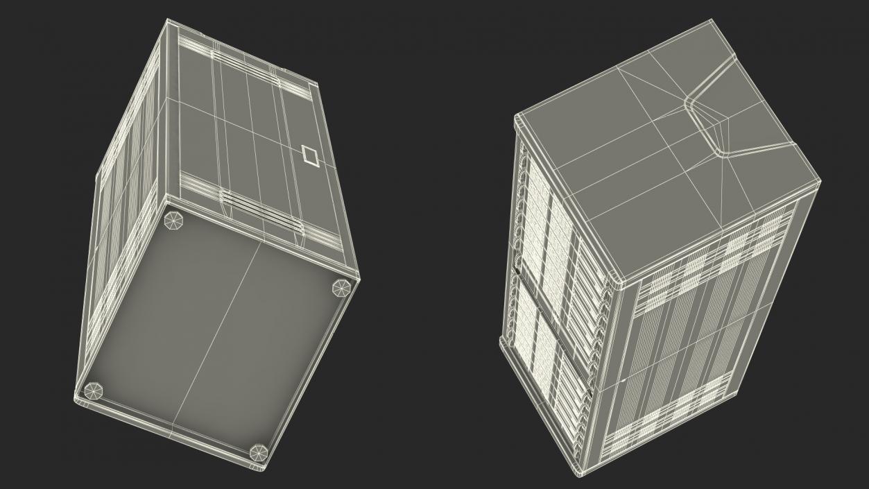 Server Rack Cabinet Filled with Server Units 3D model