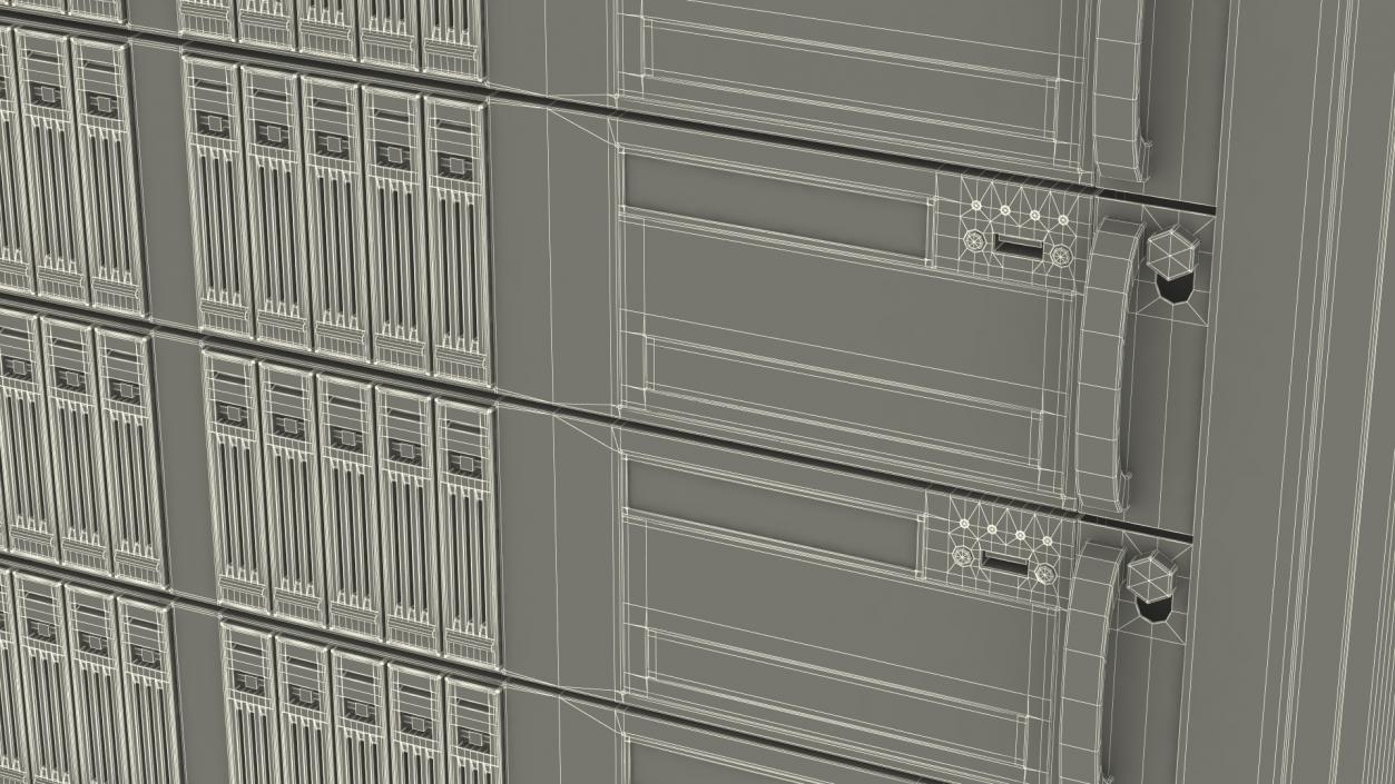 Server Rack Cabinet Filled with Server Units 3D model