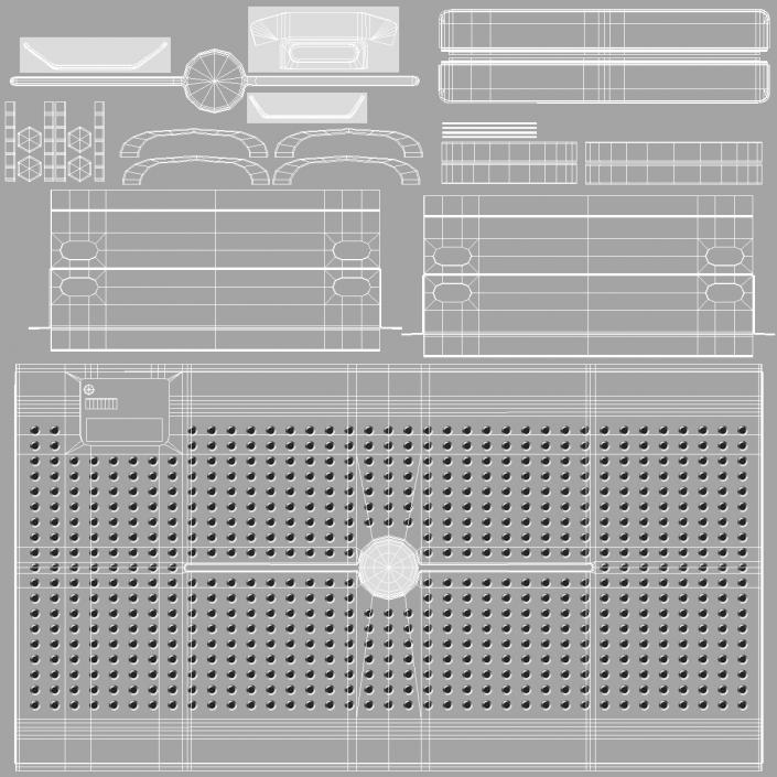 Server Rack Cabinet Filled with Server Units 3D model