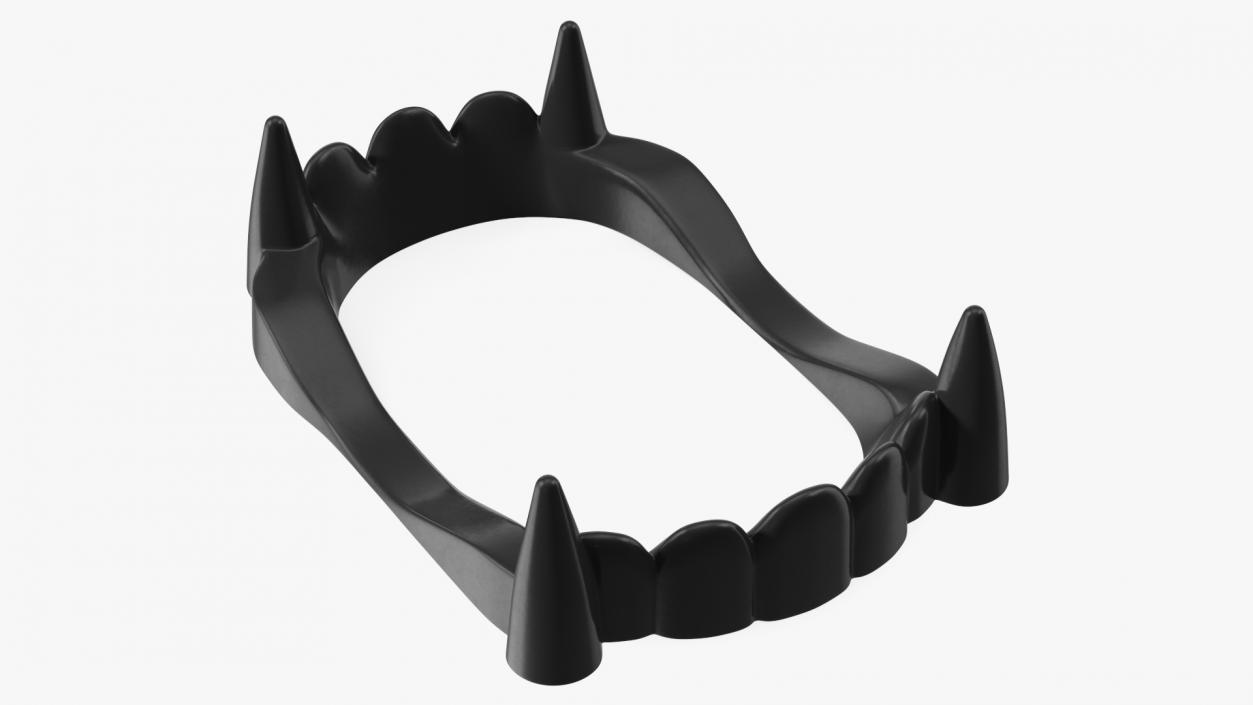 Plastic Vampire Teeth Black Rigged 3D model