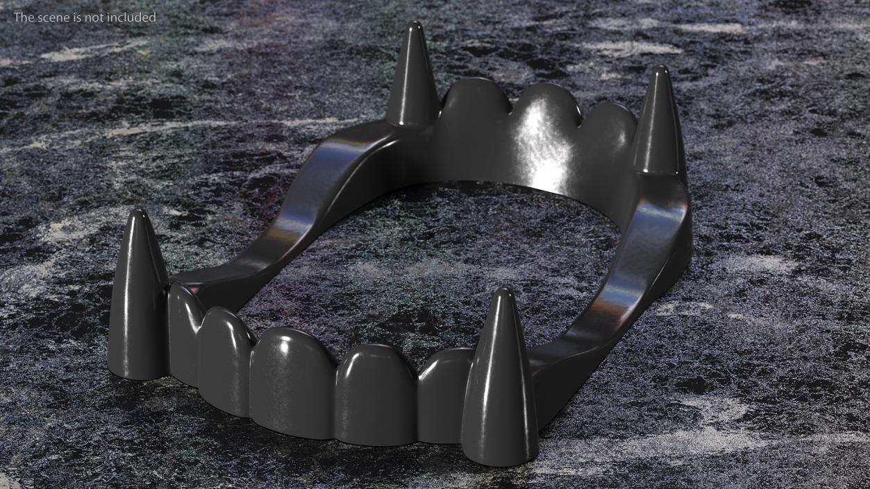 Plastic Vampire Teeth Black Rigged 3D model