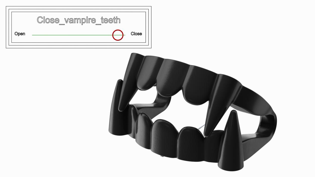 Plastic Vampire Teeth Black Rigged 3D model