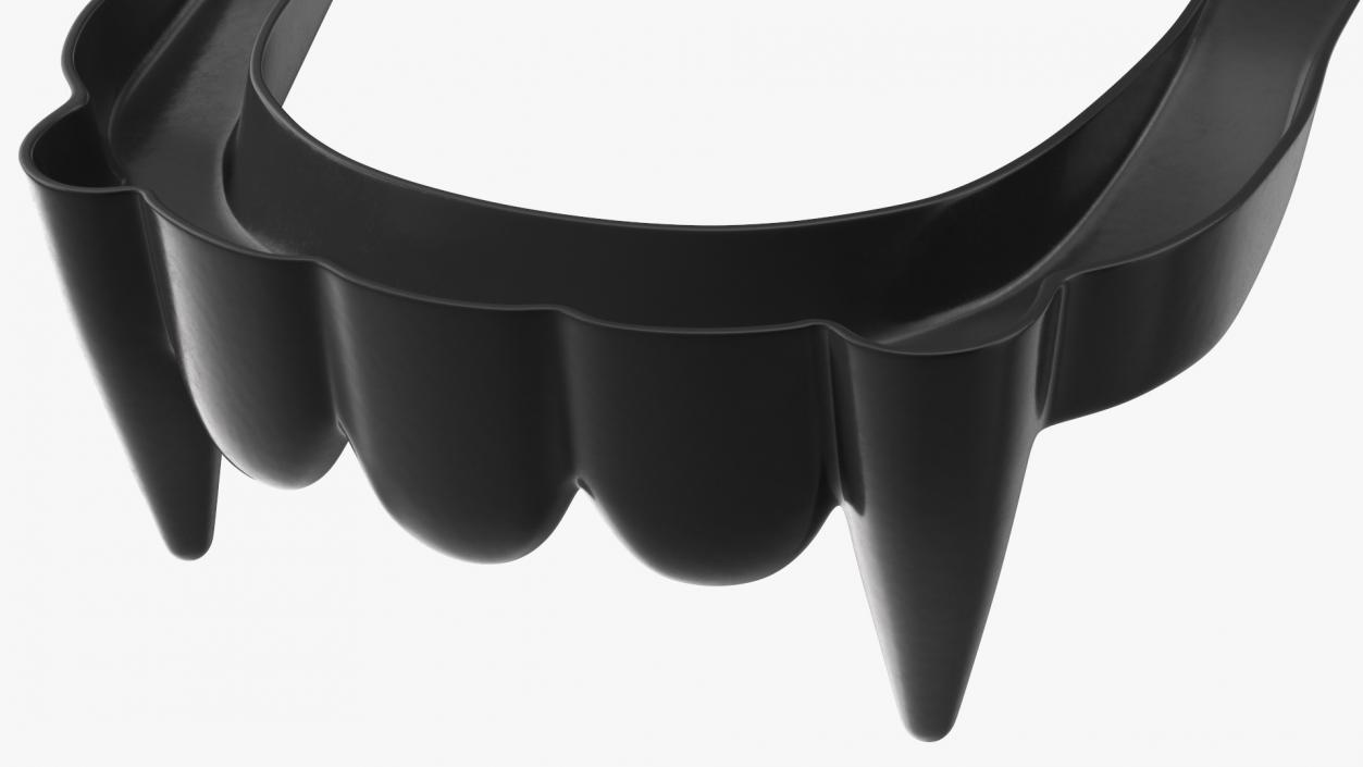 Plastic Vampire Teeth Black Rigged 3D model