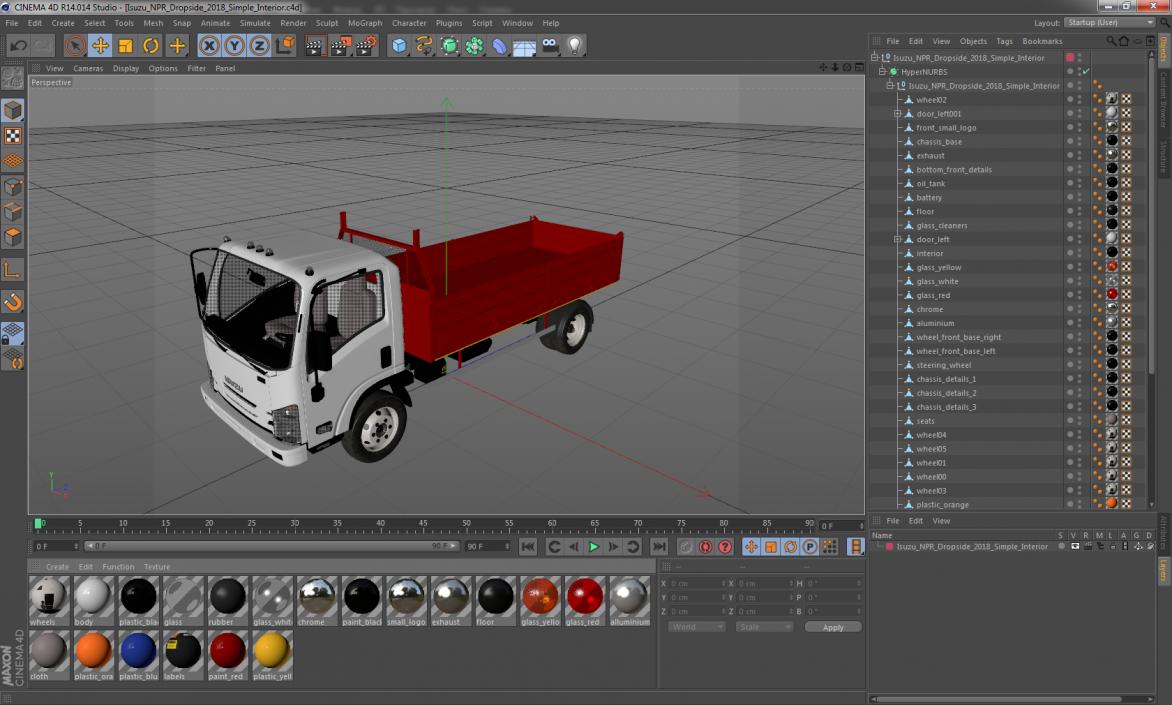 Isuzu NPR Dropside 2018 Simple Interior 3D model