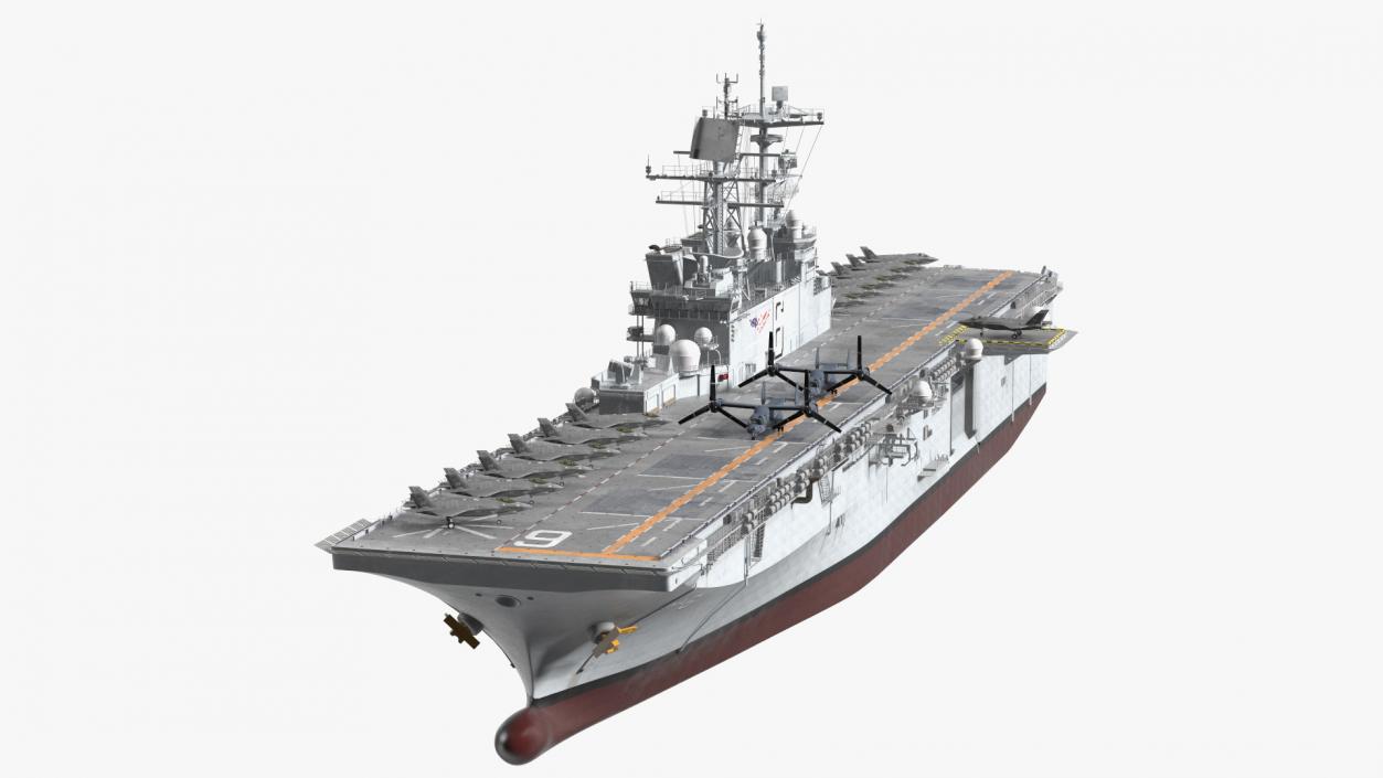 USS America LHA 6 with Aircrafts 3D