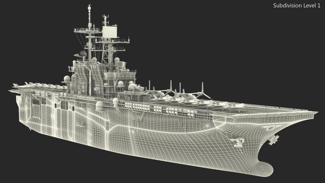 USS America LHA 6 with Aircrafts 3D