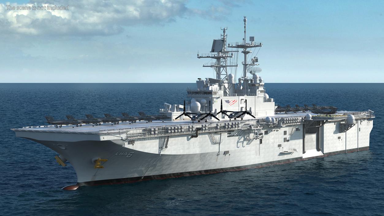 USS America LHA 6 with Aircrafts 3D