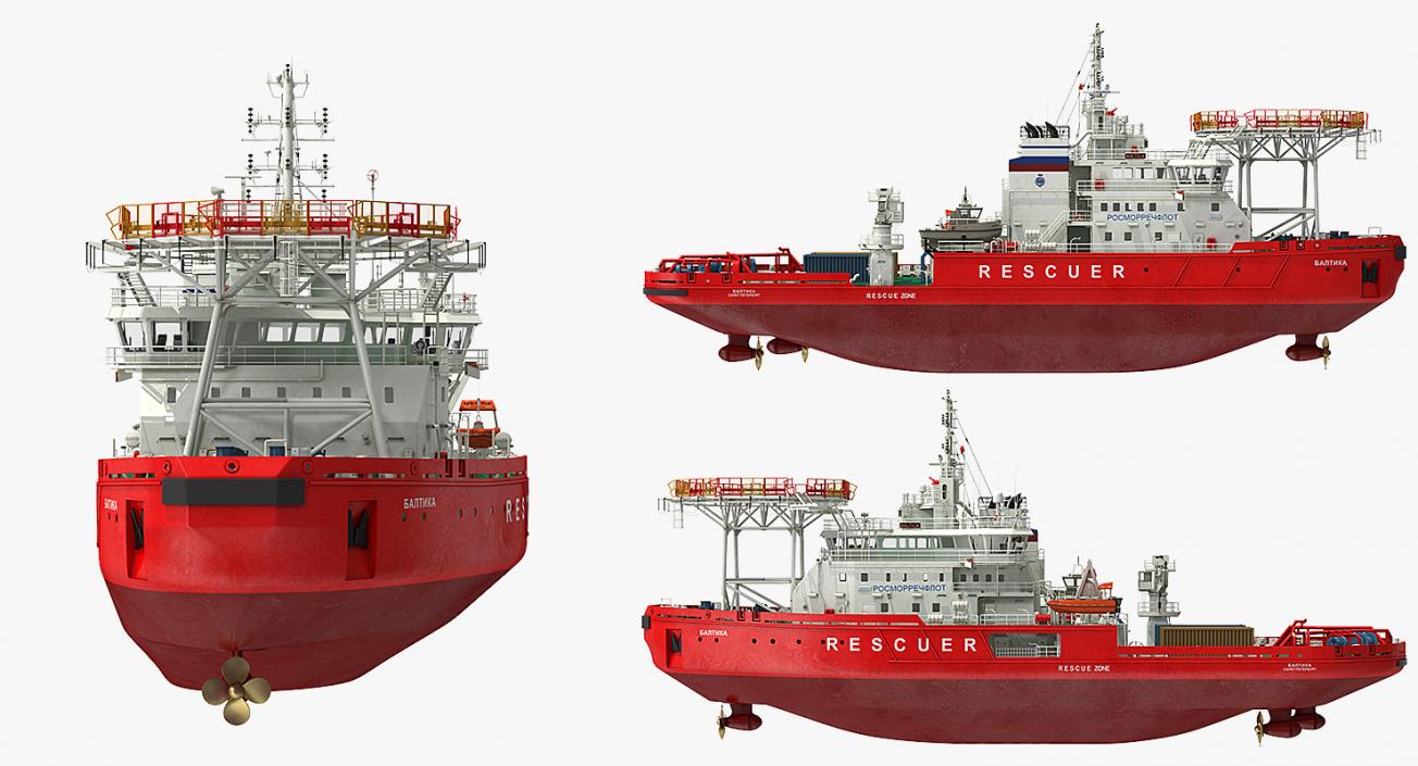 Asymmetric Icebreaker Baltika Oblique 3D