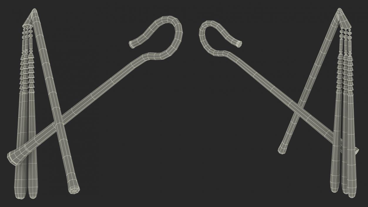 3D model Egyptian Heka and Nekhakha Sceptres