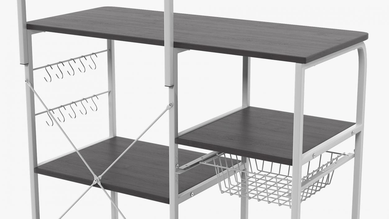 3D Multipurpose Kitchen Bakers Rack Black model