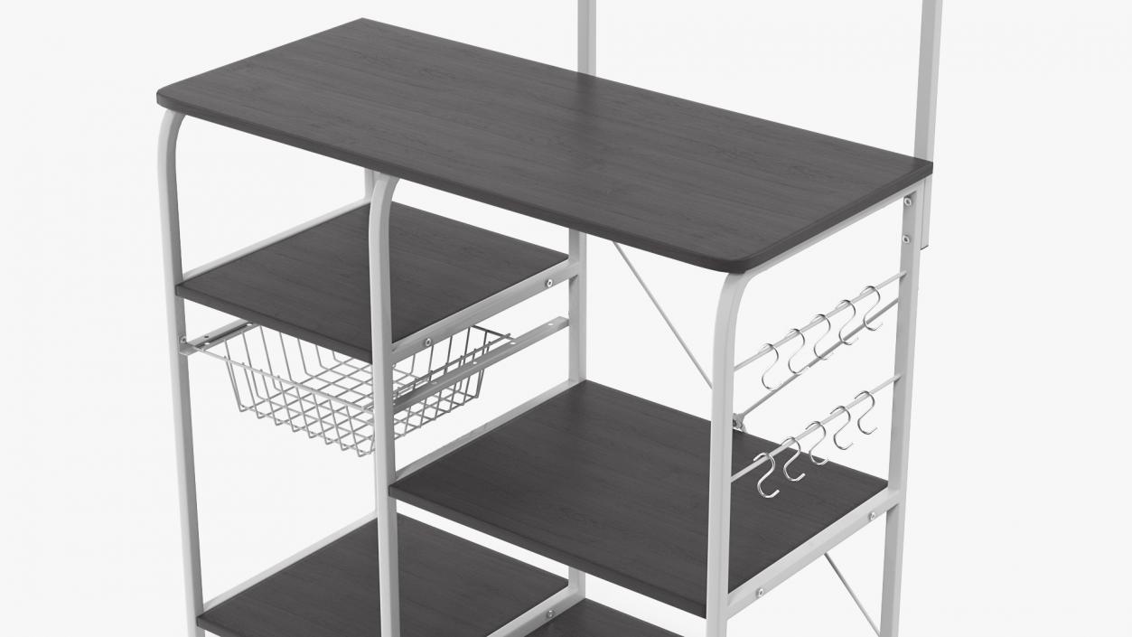 3D Multipurpose Kitchen Bakers Rack Black model