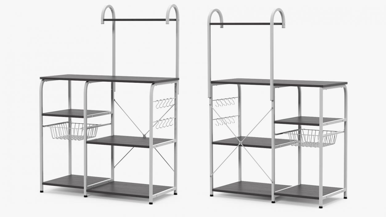 3D Multipurpose Kitchen Bakers Rack Black model