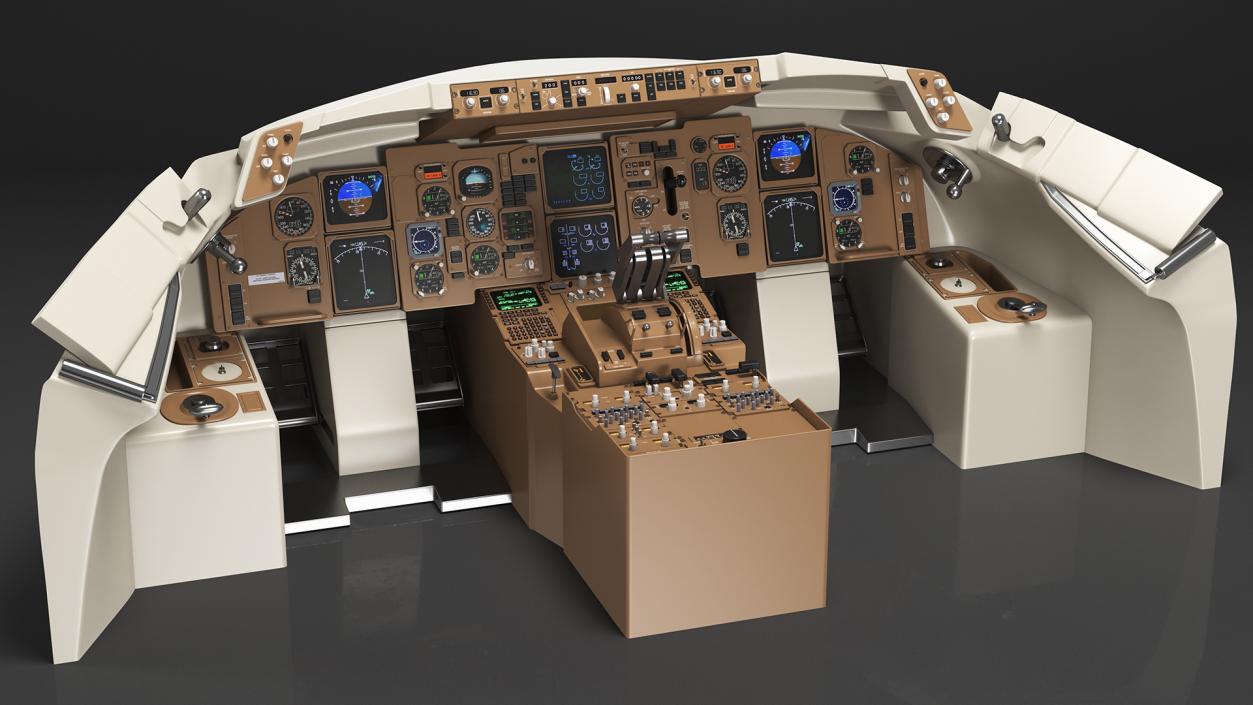 3D Commercial Airplane Pilot Cockpit model