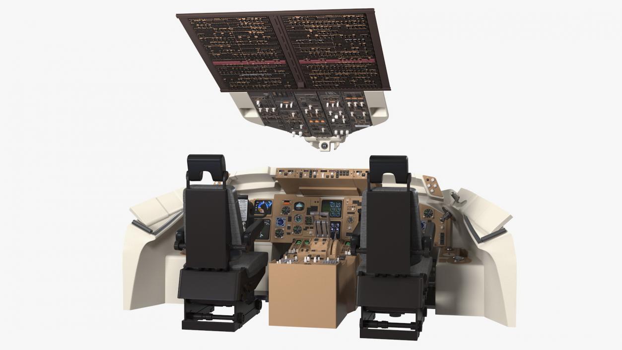 3D Commercial Airplane Pilot Cockpit model