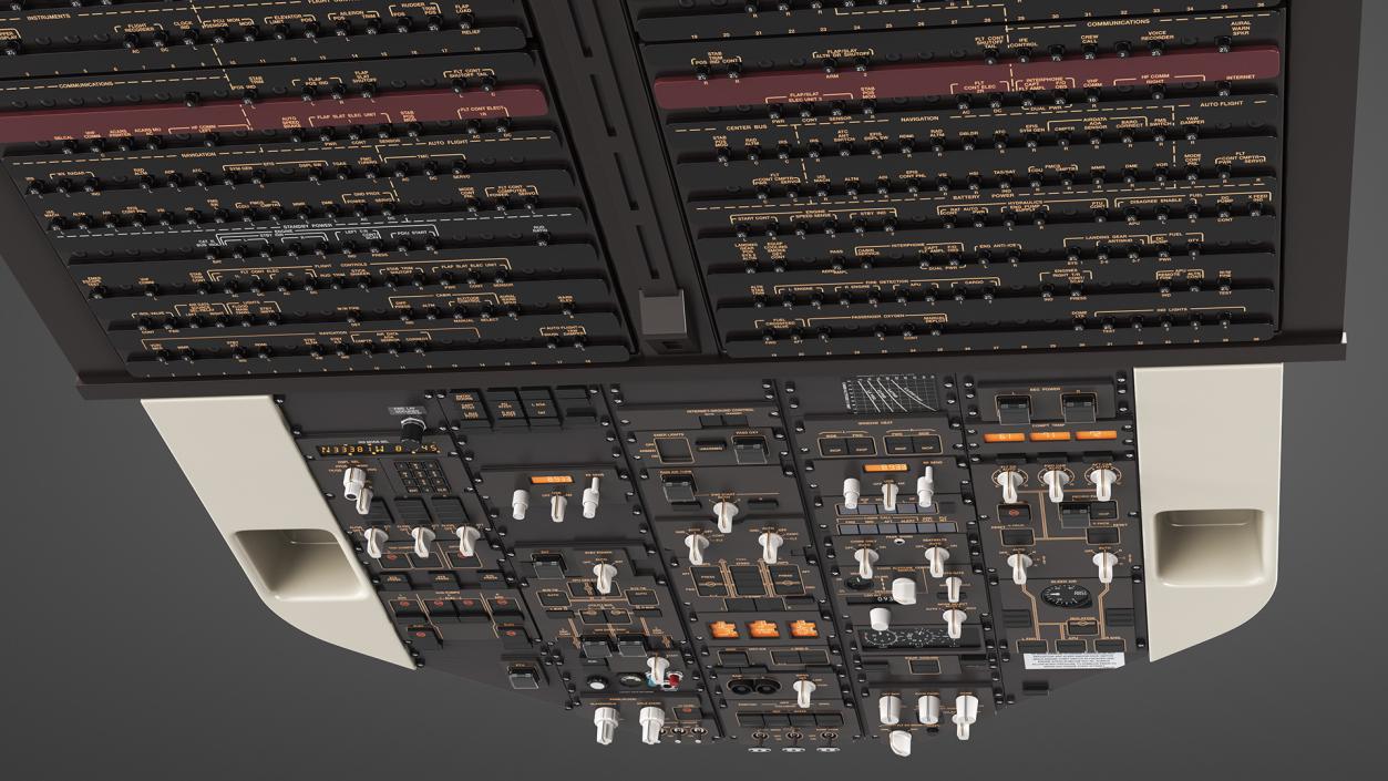 3D Commercial Airplane Pilot Cockpit model