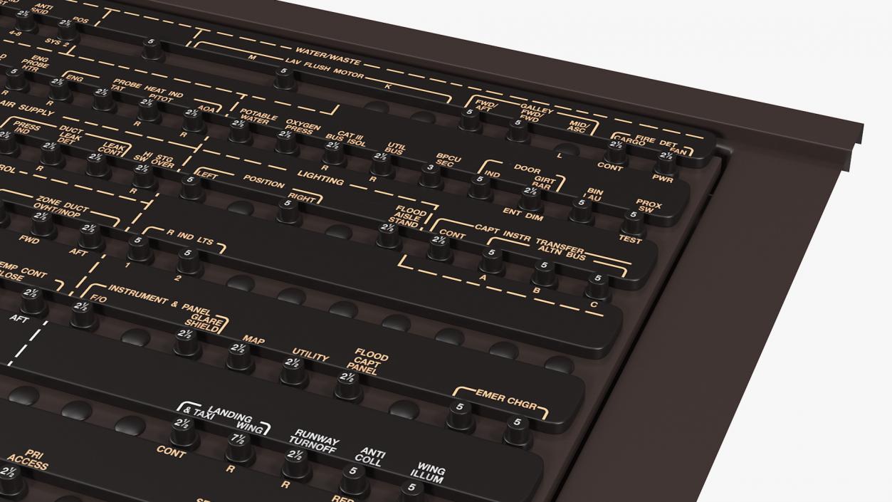 3D Commercial Airplane Pilot Cockpit model