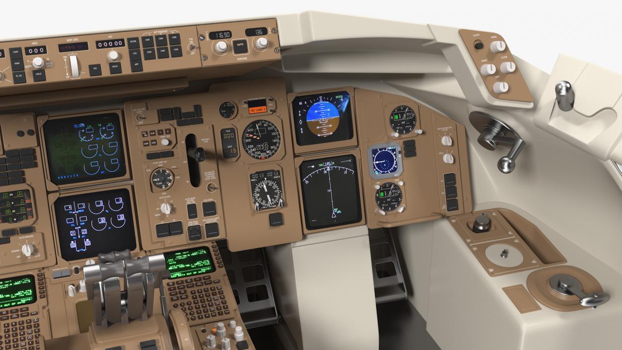 3D Commercial Airplane Pilot Cockpit model