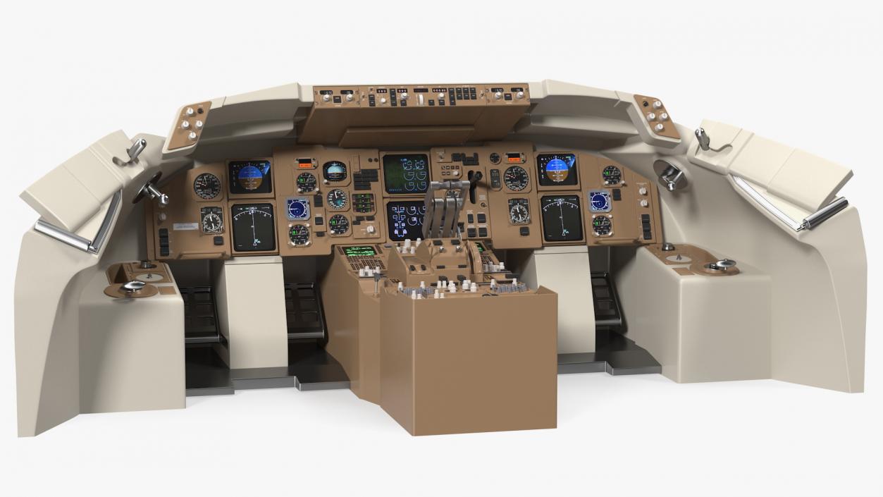 3D Commercial Airplane Pilot Cockpit model