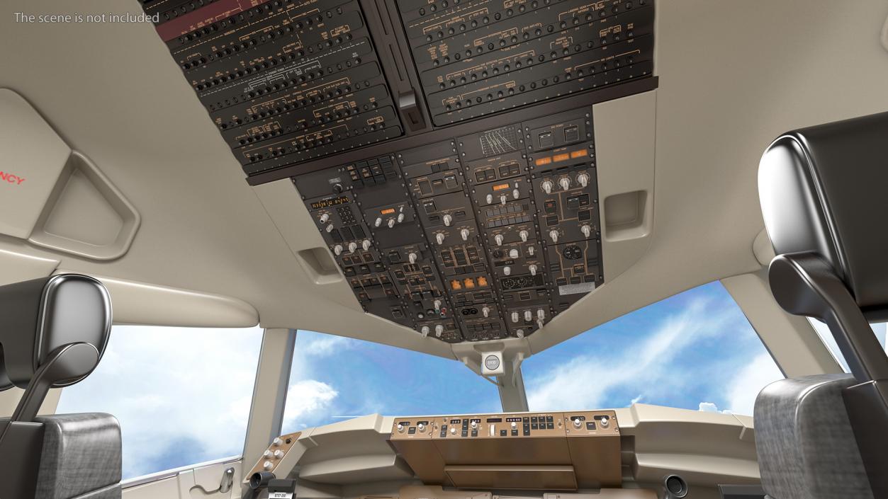 3D Commercial Airplane Pilot Cockpit model