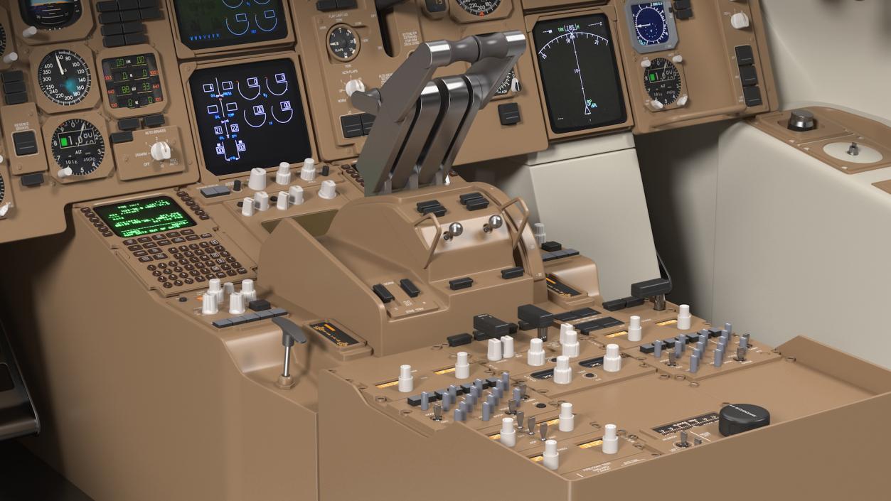 3D Commercial Airplane Pilot Cockpit model