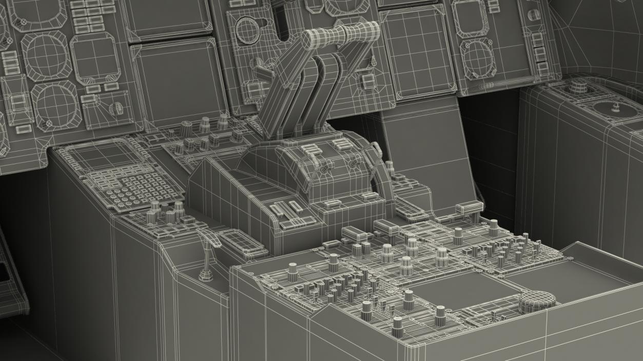 3D Commercial Airplane Pilot Cockpit model