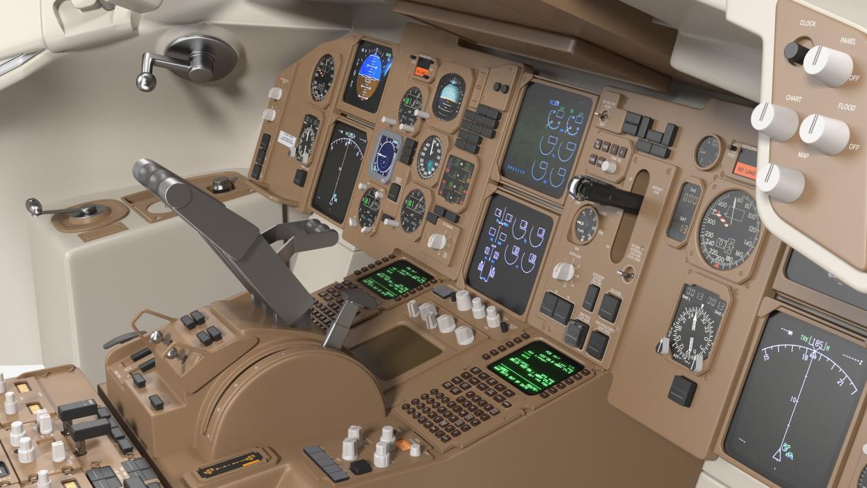 3D Commercial Airplane Pilot Cockpit model