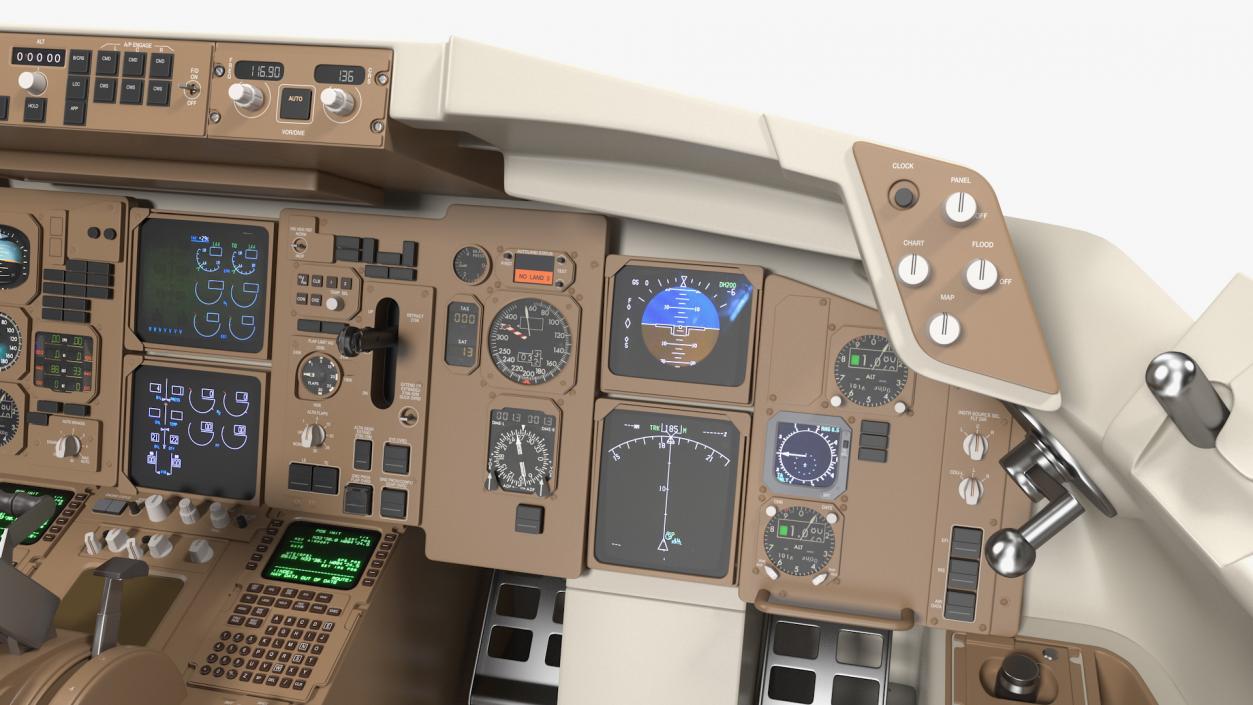 3D Commercial Airplane Pilot Cockpit model