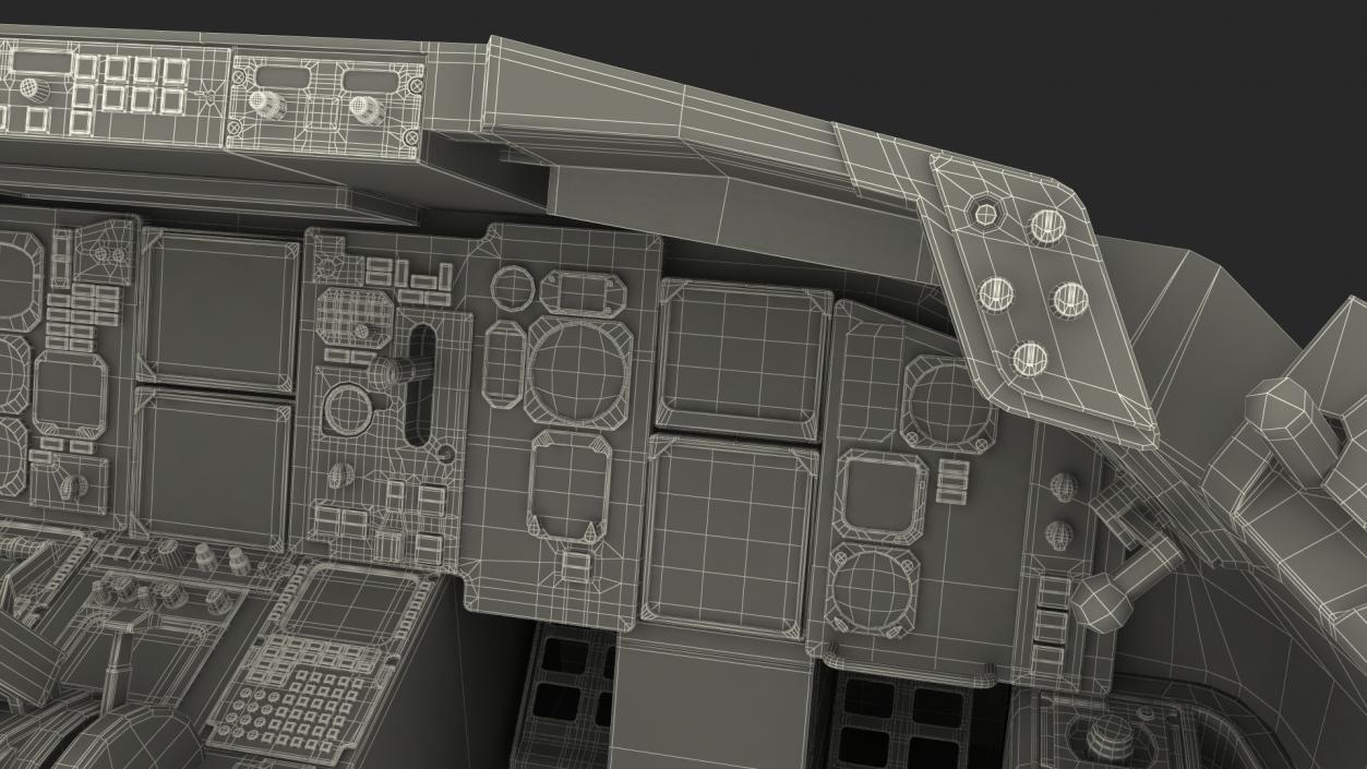 3D Commercial Airplane Pilot Cockpit model