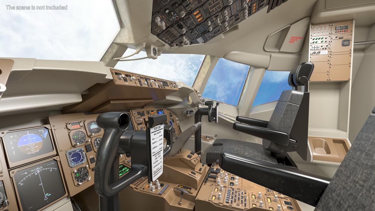 3D Commercial Airplane Pilot Cockpit model