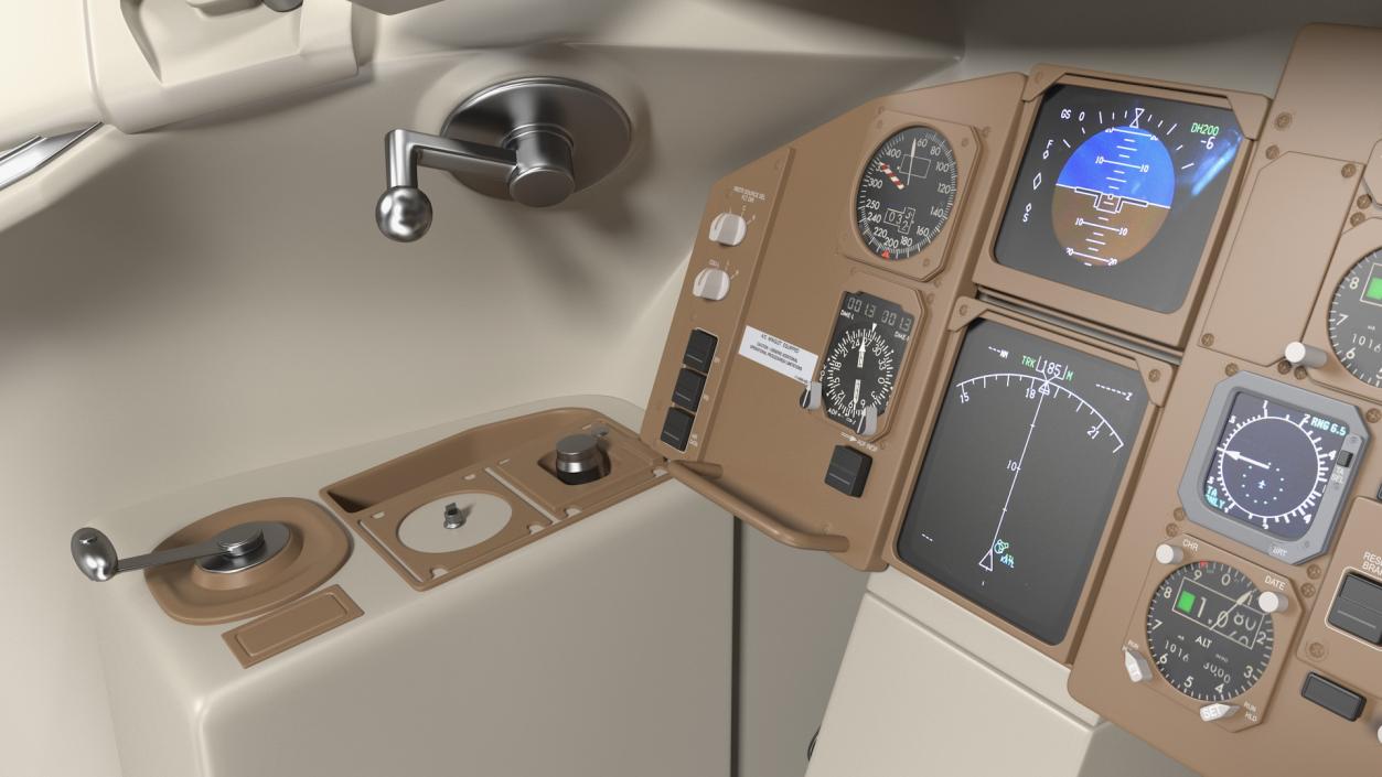 3D Commercial Airplane Pilot Cockpit model