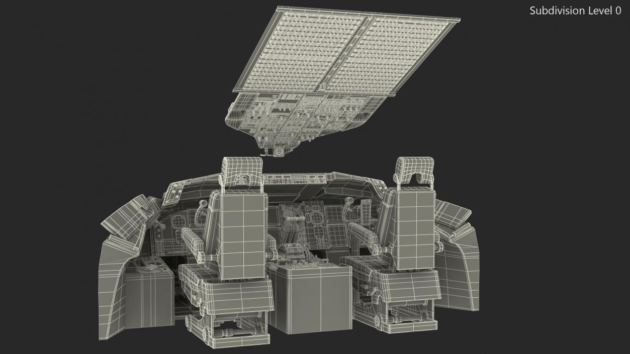 3D Commercial Airplane Pilot Cockpit model