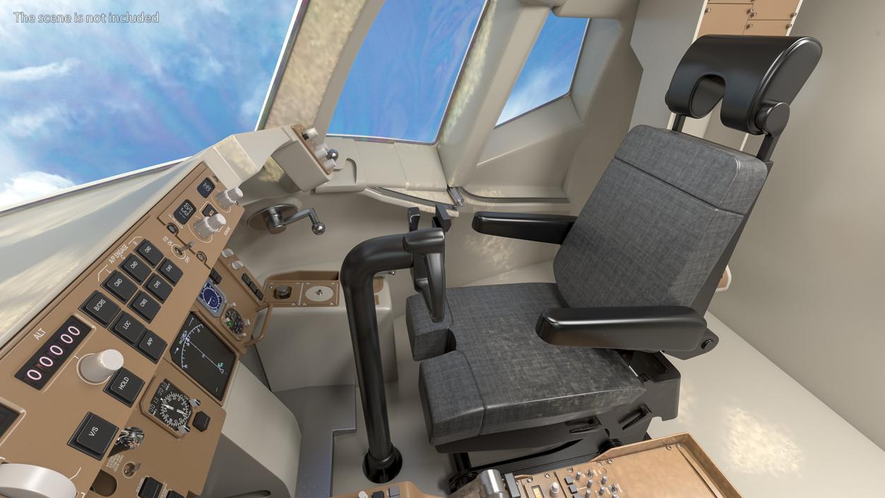 3D Commercial Airplane Pilot Cockpit model