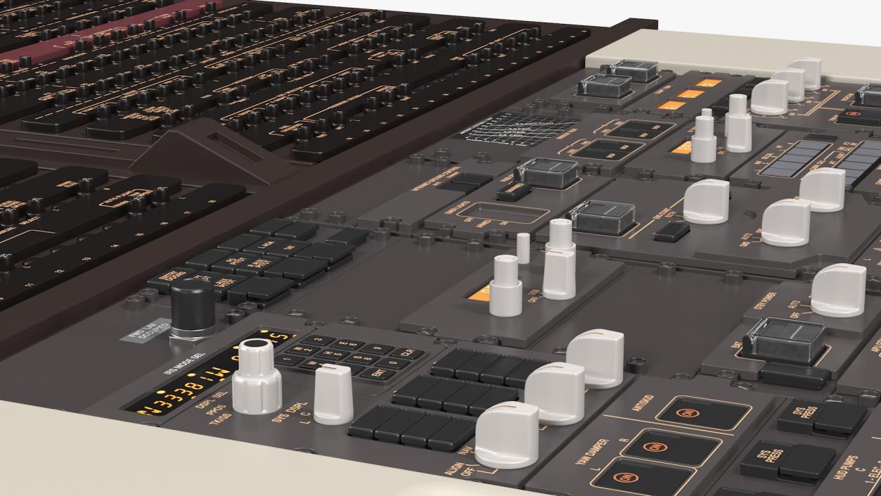 3D Commercial Airplane Pilot Cockpit model