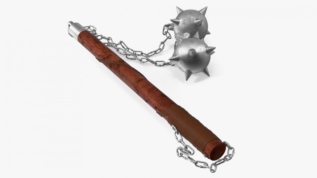 3D Double Ball Medieval Flail