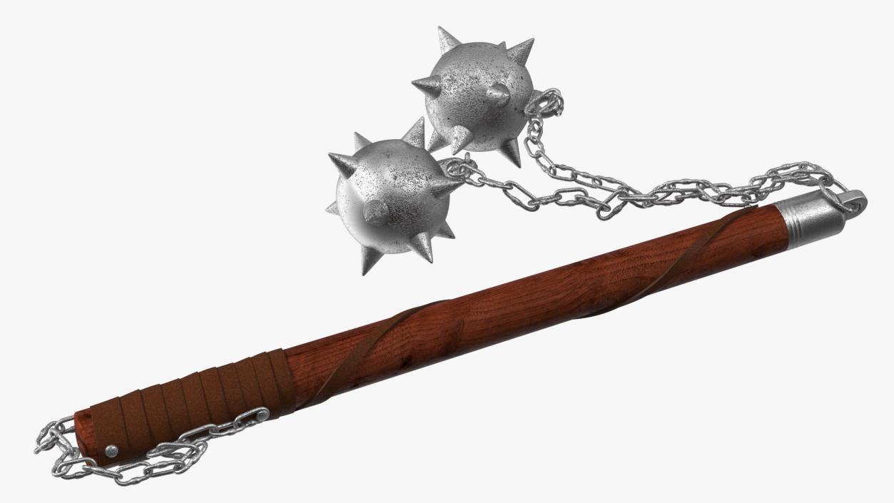 3D Double Ball Medieval Flail