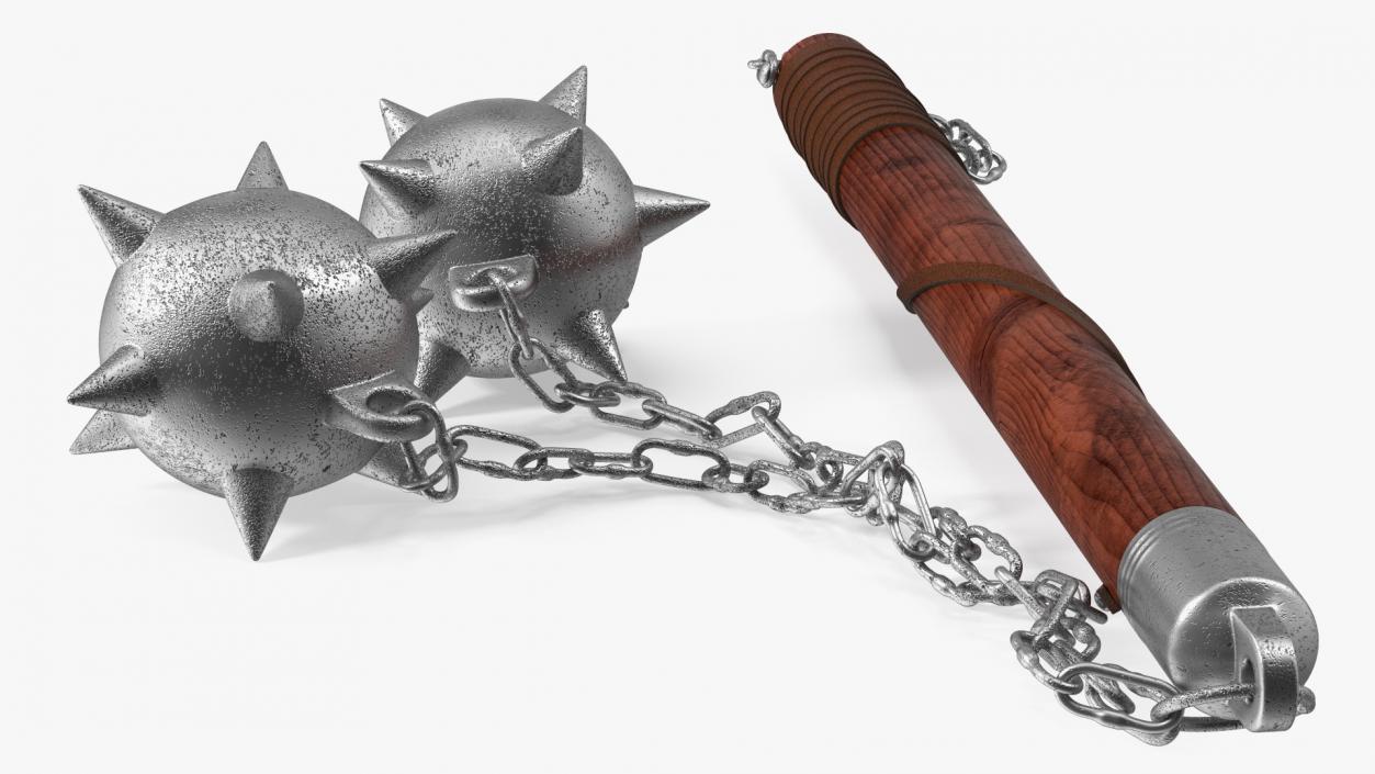 3D Double Ball Medieval Flail