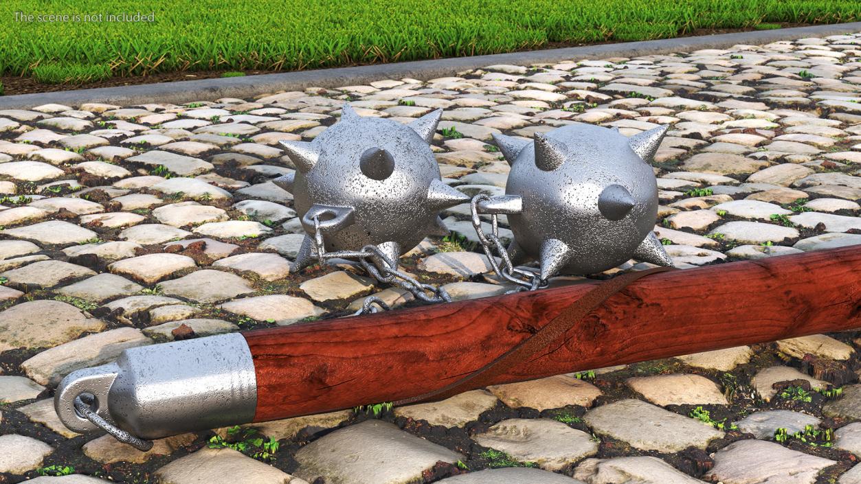 3D Double Ball Medieval Flail