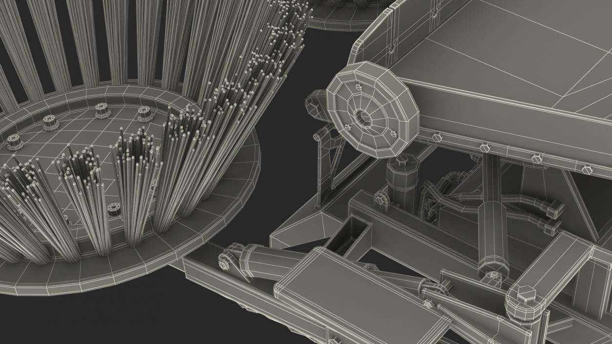 Road Sweeper Brushes Mechanism Rigged 3D