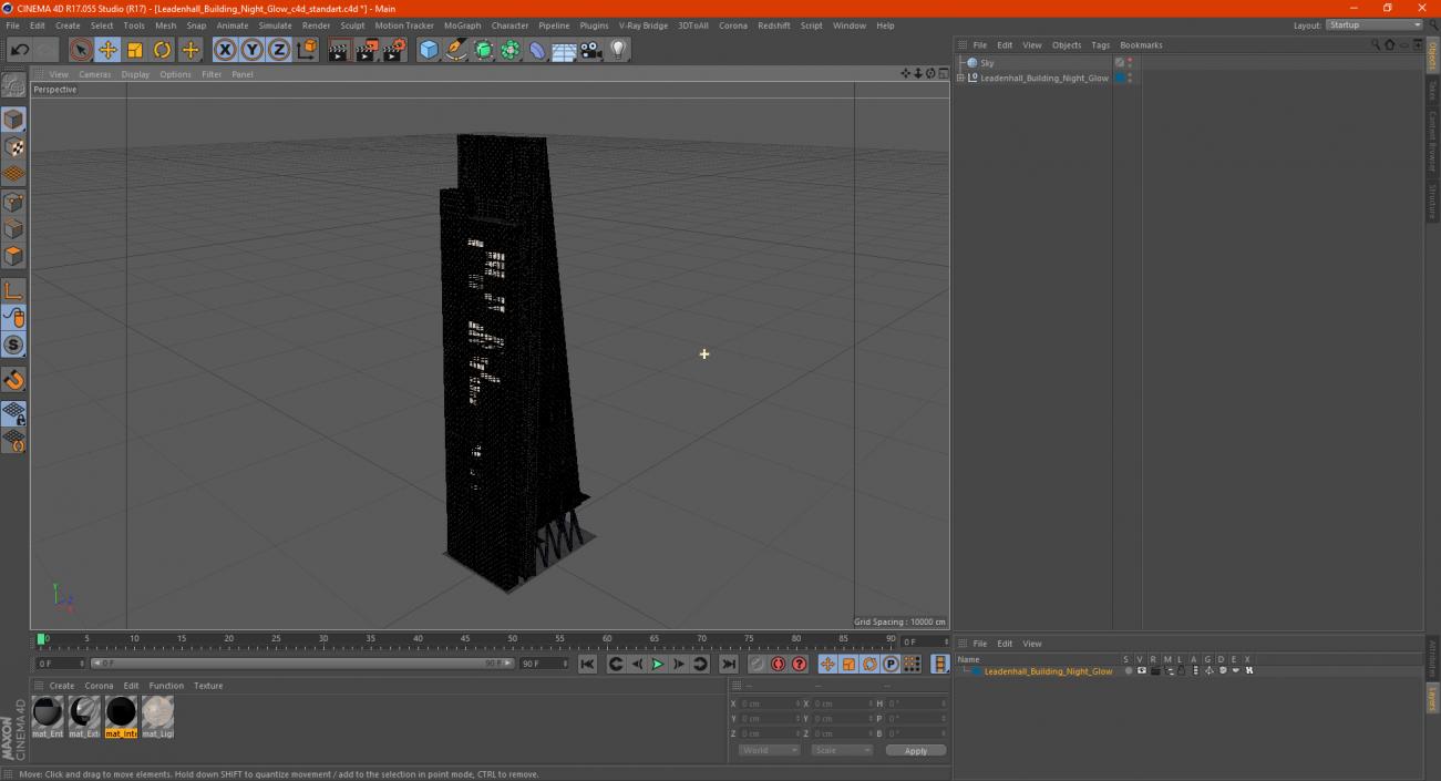 3D model Leadenhall Building Night Glow