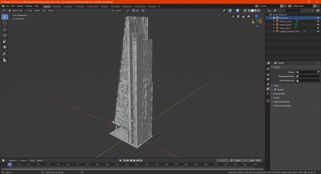 3D model Leadenhall Building Night Glow